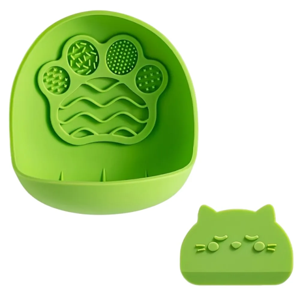 Silicone Suction Cup Pet Bowl Non-Slip Stable Cat Food Water Bowl Easy Clean Multifunction Pet Feeder Container Pet Supplies