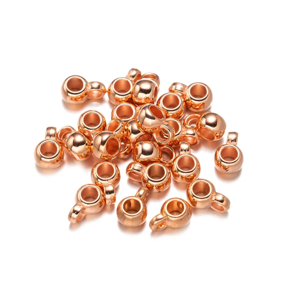 100pcs CCB Spacer Beads Pendant Charms Clasps Gold Color Bail Beads for DIY Bracelet Jewelry Making Findings Hole 3mm Beads