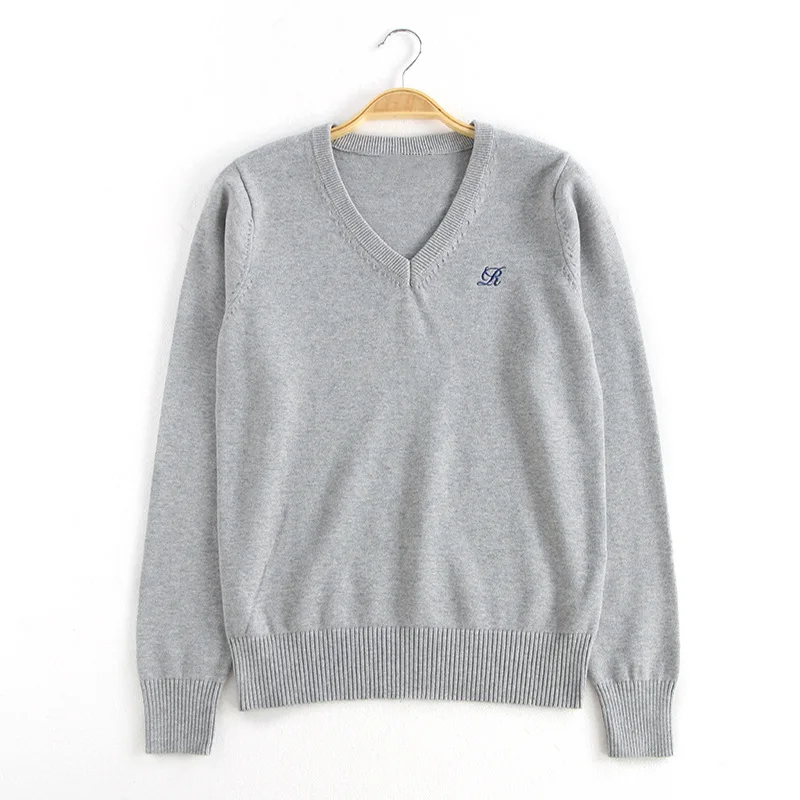 Mode Original JK Pullover Set V-Ausschnitt Pullover Schuluniformen Klassenuniformen bestickte langärmelige Strickwaren Herbst und Winter