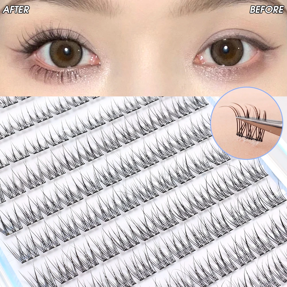 1 pudełko segmentowe rzęsy z rybim ogonem indywidualny klaster rzęs naturalne przedłużanie rzęs sztuczne rzęsy narzędzia do makijażu