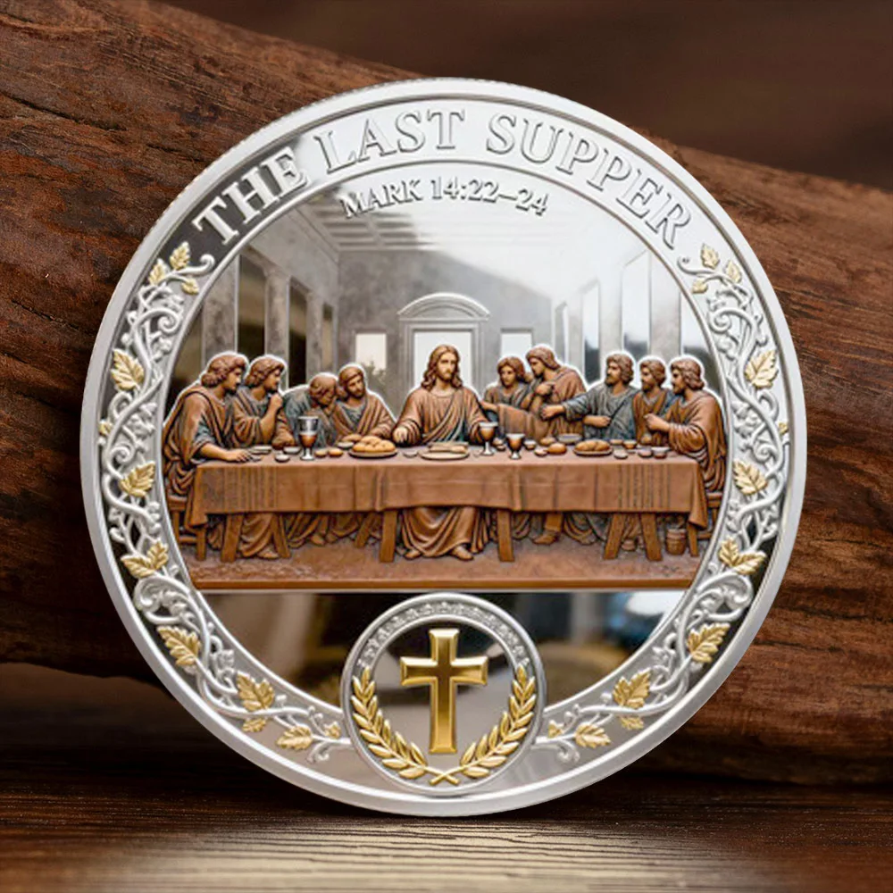 Moneda Conmemorativa de la Última Cena, Colección Plateada, Vetus Testamentum Novus Testamentum