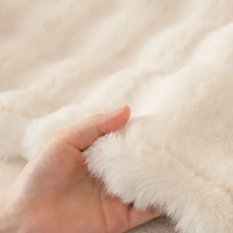 Luxury  Imitation Rabbit Plush Sofa Towel Winter Warm Fluffy Throw Blanket Super Soft Smooth Thicken Velvet Sofa Cover