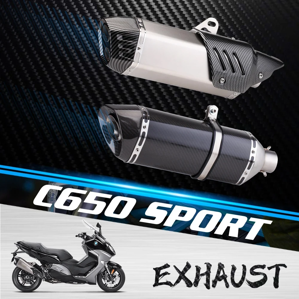 For BMW C650GT C600 Sport Motorcycle Slip-on Exhaust Pipe Escape Connection Muffler Link Pipe 51mm