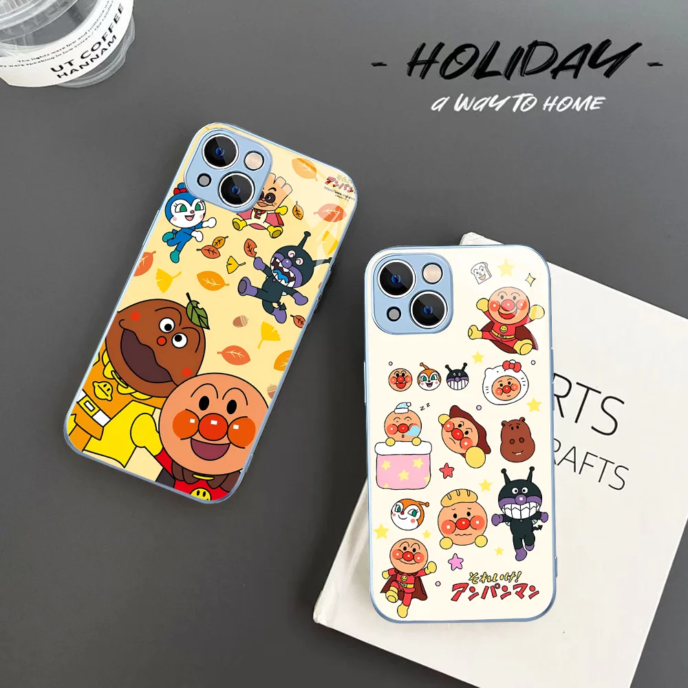 

Fashion A-Anpanman Phone Case Tempered Glass For iphone 14 13 12 11 Pro Mini XS MAX 14Plus X XS XR Cover