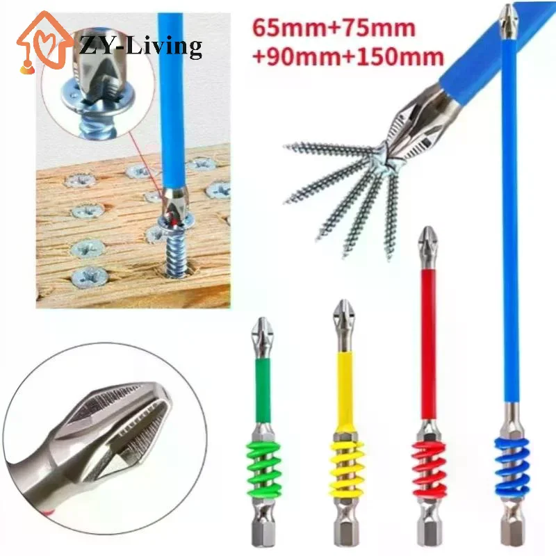 Magnetic Anti Slip High Hardness Screwdriver Bit Set With Multiple Sizes And Storage Case Perfect For Home Repair Woodworking