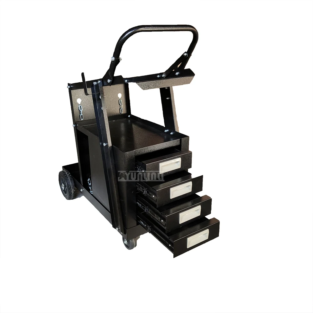 Tool Cart Trolley for Welding Machine  Four Layer Drawers Welding Car Hand-Pulled Auto Repair Mobile Trolley