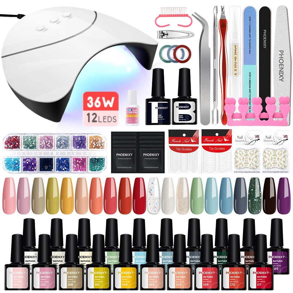 

Manicure Tools Set 20/10 Colors Gel Nail Polish With 36W Nail Lamp Semi Permanent Gel Varnishes Soak Off 8ML Nail Art Gel Kit