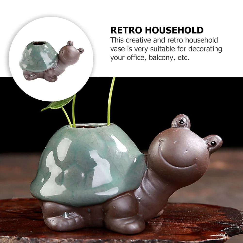 

1Pcs Retro Ceramic Vase Small Green Hydroponic Mini Flower Arranging Creative Household Decorative Flower Arranging Ware