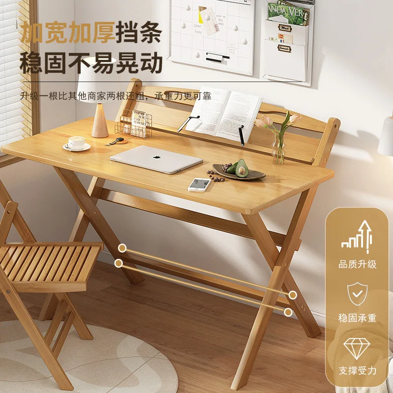 شقة صغيرة خالية من التركيب طاولة دراسة للأطفال تأجير منزل طاولة طعام طاولة من الخشب الصلب ومجموعة كرسي #4