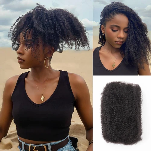 Extensiones de cabello humano Afro rizado 4C, 10-18 pulgadas, sin trama, 30 o 50 g/paquete, Remy brasileño a granel para cabello trenzado Micro Twist Locs