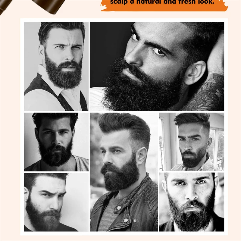 Waterproof Beard Pen Man Moustache Coloring Shaping Tools Thicker Longer Fuller Beard Eyebrows Hair Filling Pen Brown Hair Care