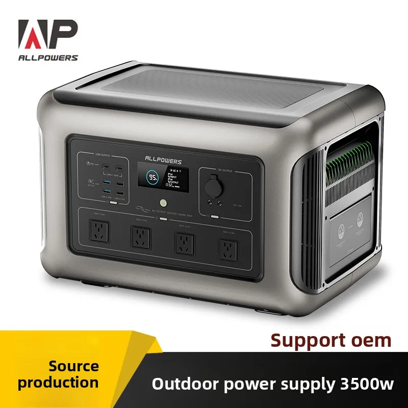 ALLPOWERS R3500 Portable Power Station, 3500W Lithium Iron Phosphate Emergency UPS Outdoor Storage Home Backup Camping Off‑Grid