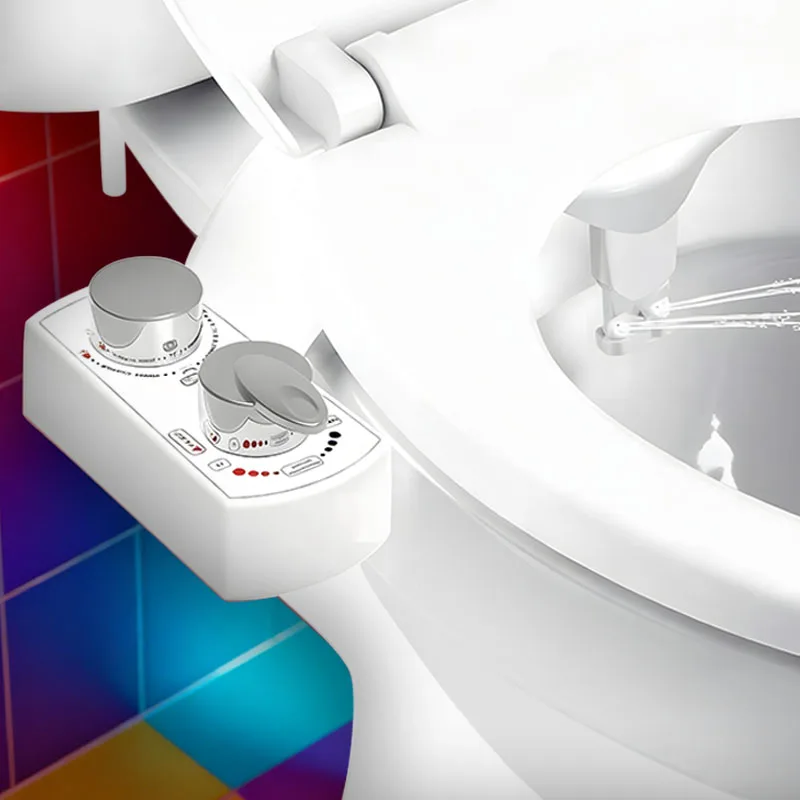 

Adjustable Water Pressure Hot And Cold Dual nozzle New Bidet Non-Electric Ultra-Slim Buttocks cleaning Smart toilet accessories