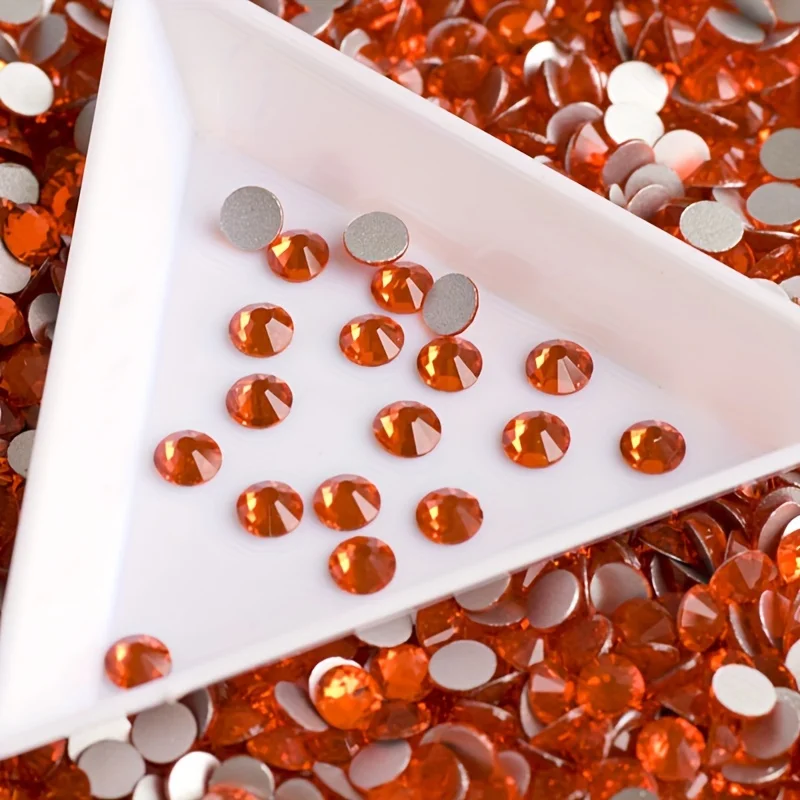 1440PCS SS4-40 Hyacinth Glass Orange Red Nail Art Decorations Non Hotfix FlatBack Rhinestones Loose Stones Crystals  Strass DIY