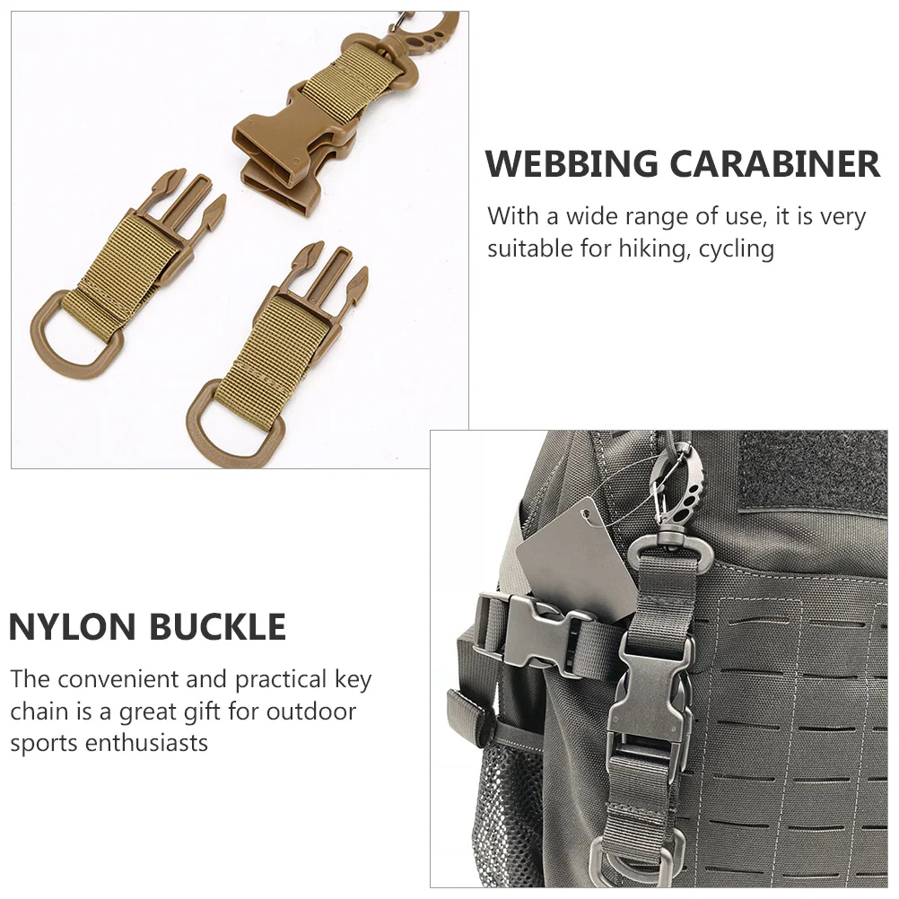 3 قطعة حزمة الخصر حلقة تسلق النايلون مشبك لسلاسل المفاتيح في الهواء الطلق المشي لمسافات طويلة التخييم على ظهره والعتاد متعددة الوظائف معلقة هوك #4