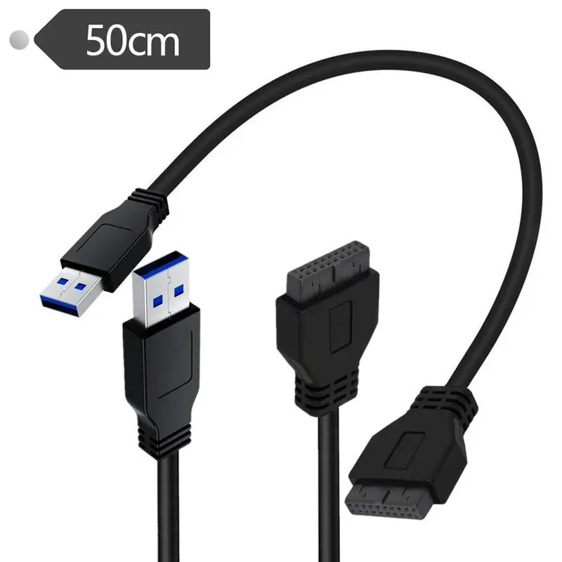 0.5m USB 3.0 A Male to 20Pin High-speed Adapter Data Cable Expansion 20P Interface Motherboard 19 Pin/20Pin