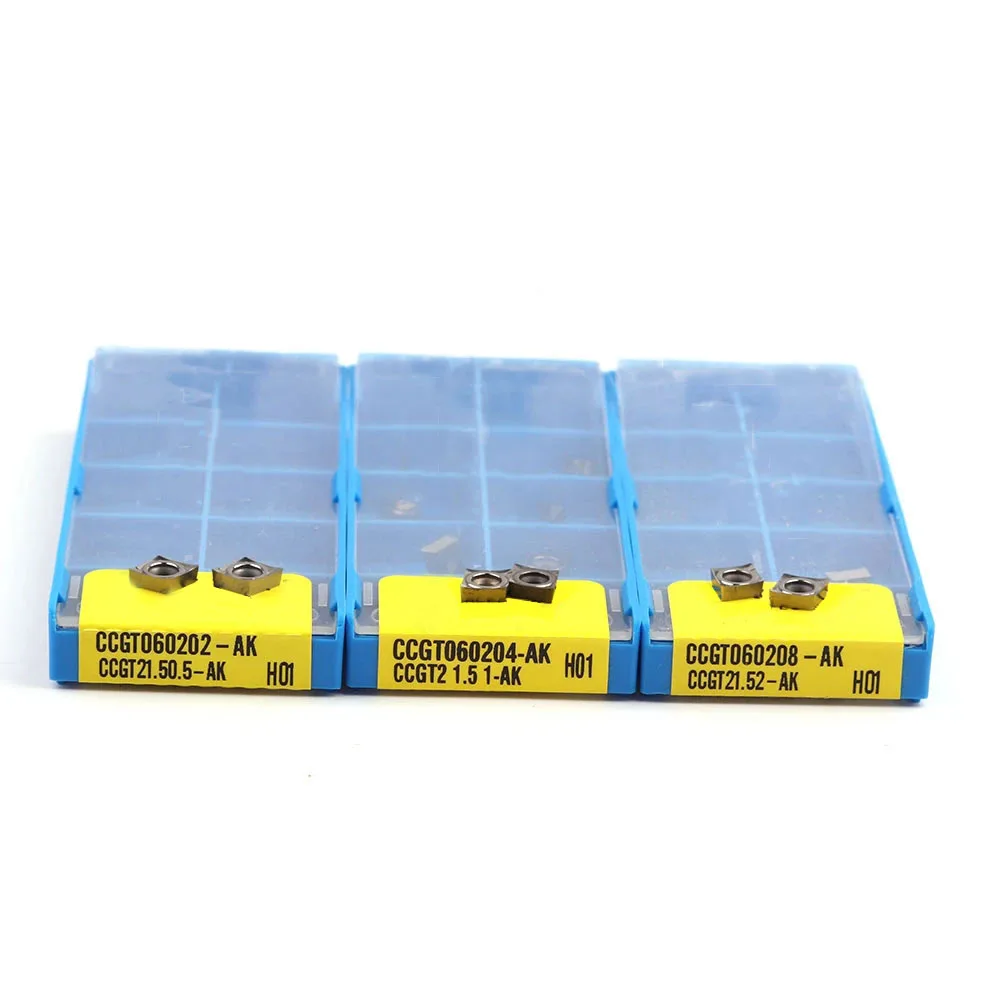 Imagem -05 - Torneamento Cnc Insere Lâmina de Alumínio Carbide Lathe Cutter Tool para Alumínio Cobre Madeira Ccgt060204 Ccgt09t304 Ccgt120402 ak H01