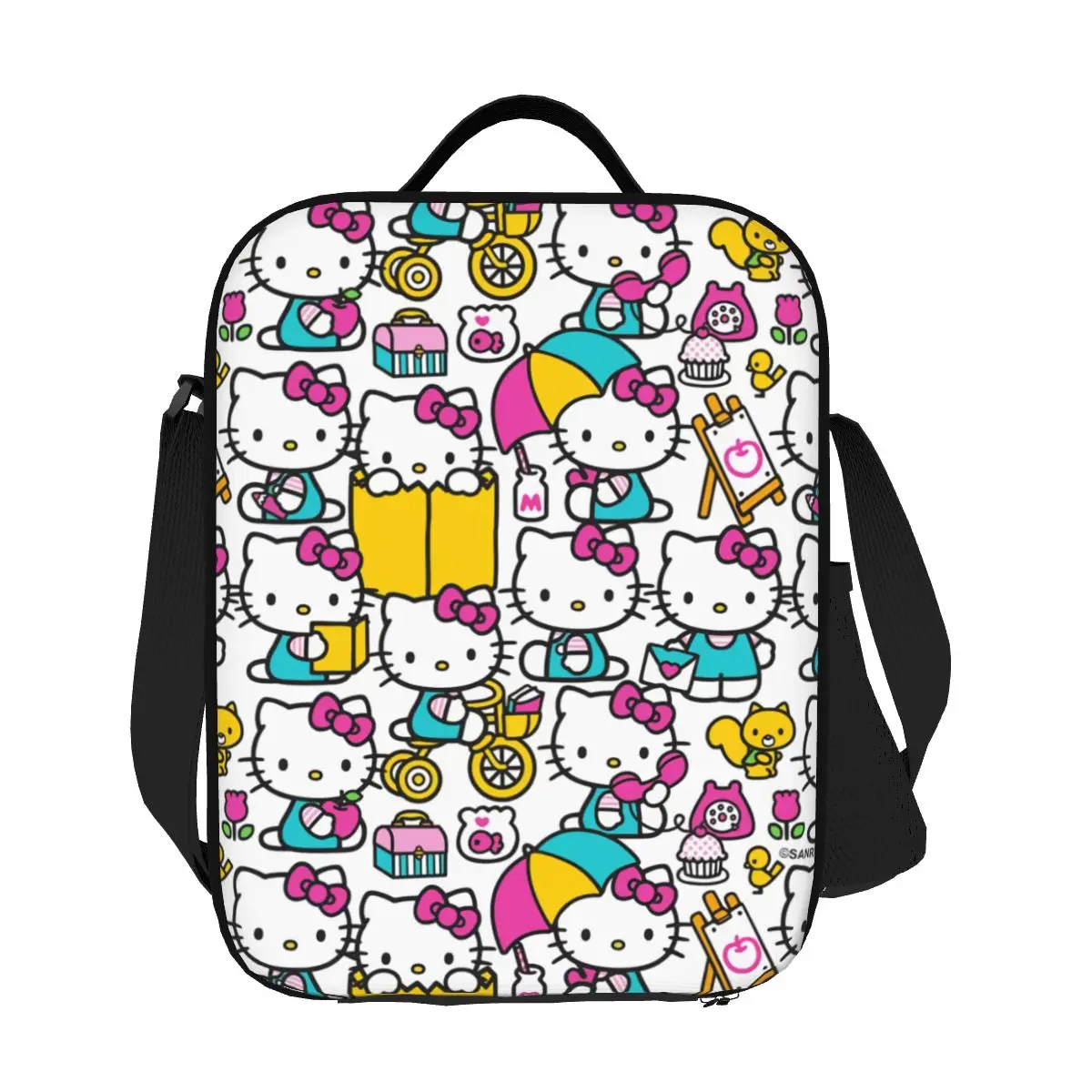 

Изолированная большая сумка для обеда с героями мультфильмов «Hello Kitty», женская многоразовая сумка-холодильник, термобокс для еды, ланч-бокс, уличный кемпинг, путешествия