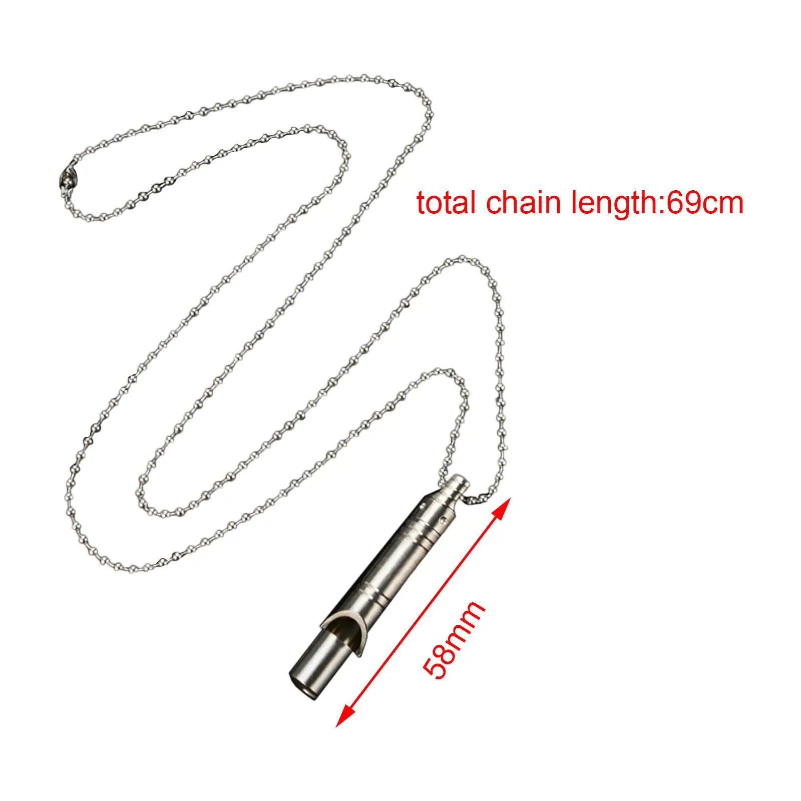 Multifunctional Survival Whistle Titanium Alloy High Decibel Outdoor Emergency Whistle with Necklace Chain for Hiking Camping