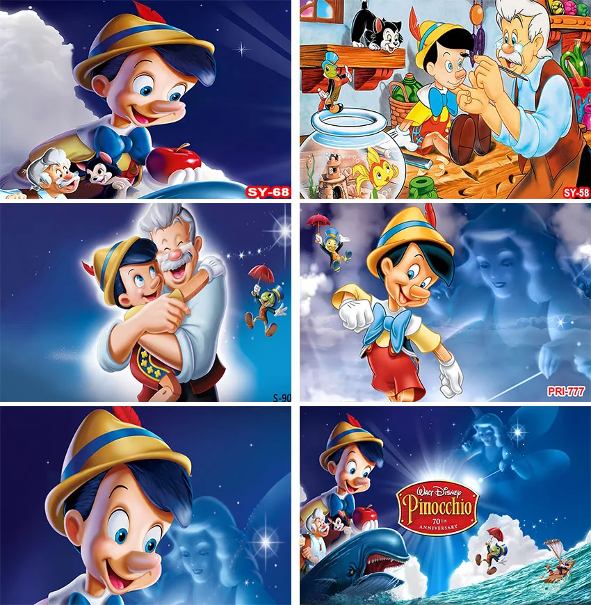 Pinokio fotografia tło chłopcy dziewczęta zdjęcie z przyjęcia urodzinowego tło dziadek stolarz Baby Shower Prop Banner