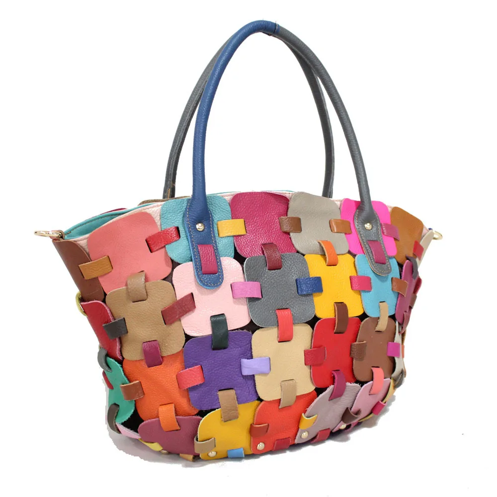 

Fashion Women's Bags Hand-spliced Square Handbags Messenger Bags Colored Women's Bag