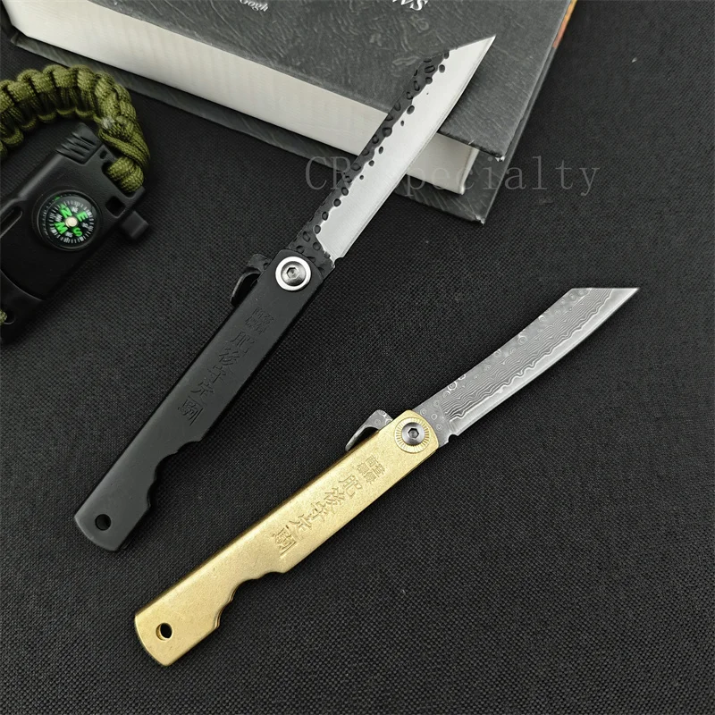 Japanese Higonokami Mini Pocket Folding Knife 5Cr13Mov Tanto Blade Aluminum Alloy Handle Outdoor Tactical Camping Hunting Tool