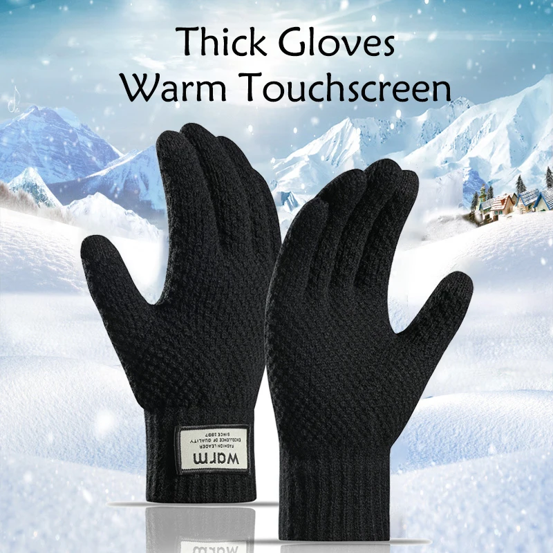Winter Dicke Warme Touchscreen Handschuhe Fleece Gefüttert Gestrickte Ananas Muster Männer Frauen Kälte Schutz Radfahren Wolle Handschuhe Fäustling