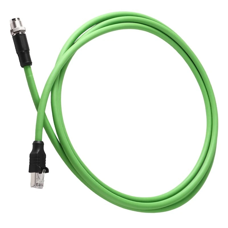 For M12 X-Shape To RJ45 8Pin Industrial Connectors 8P X-Type Coding Wire Gigabit Ethernet Network Cable Data Transmission