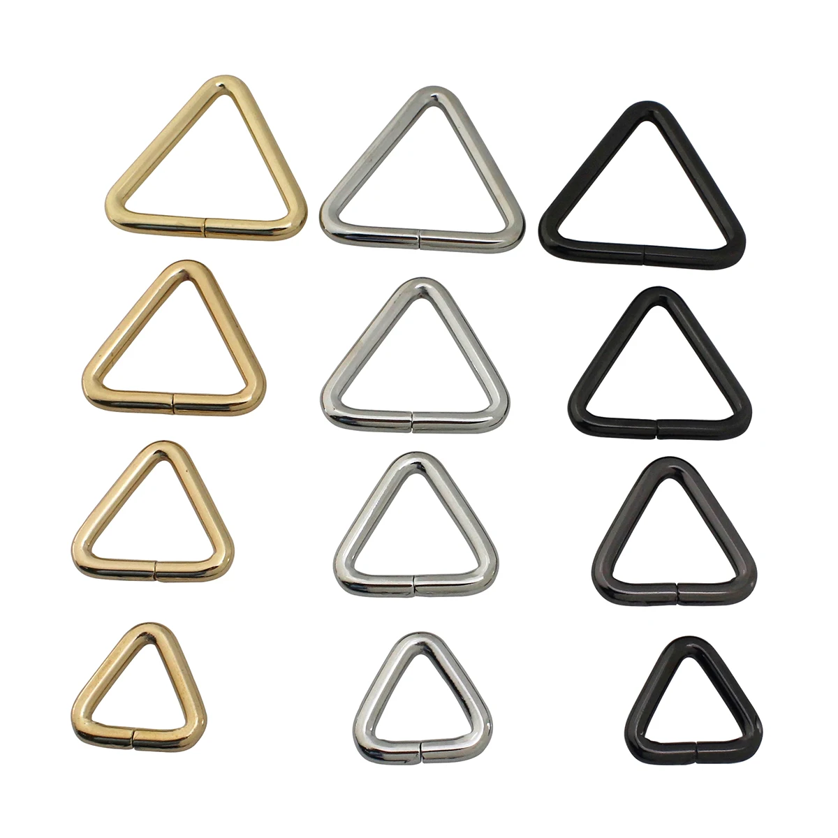 5pcs Metal Triangle Shape Open-end Ring Buckle for Webbing Leather Craft Bag Strap Belt Buckle Garment Luggage DIY Accessory