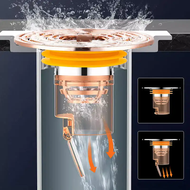 Deodorante a nucleo di scarico a pavimento a prova di odore e insetto magnetico a chiusura automatica Anti-odore senza odore bagno wc scarico doccia fogna