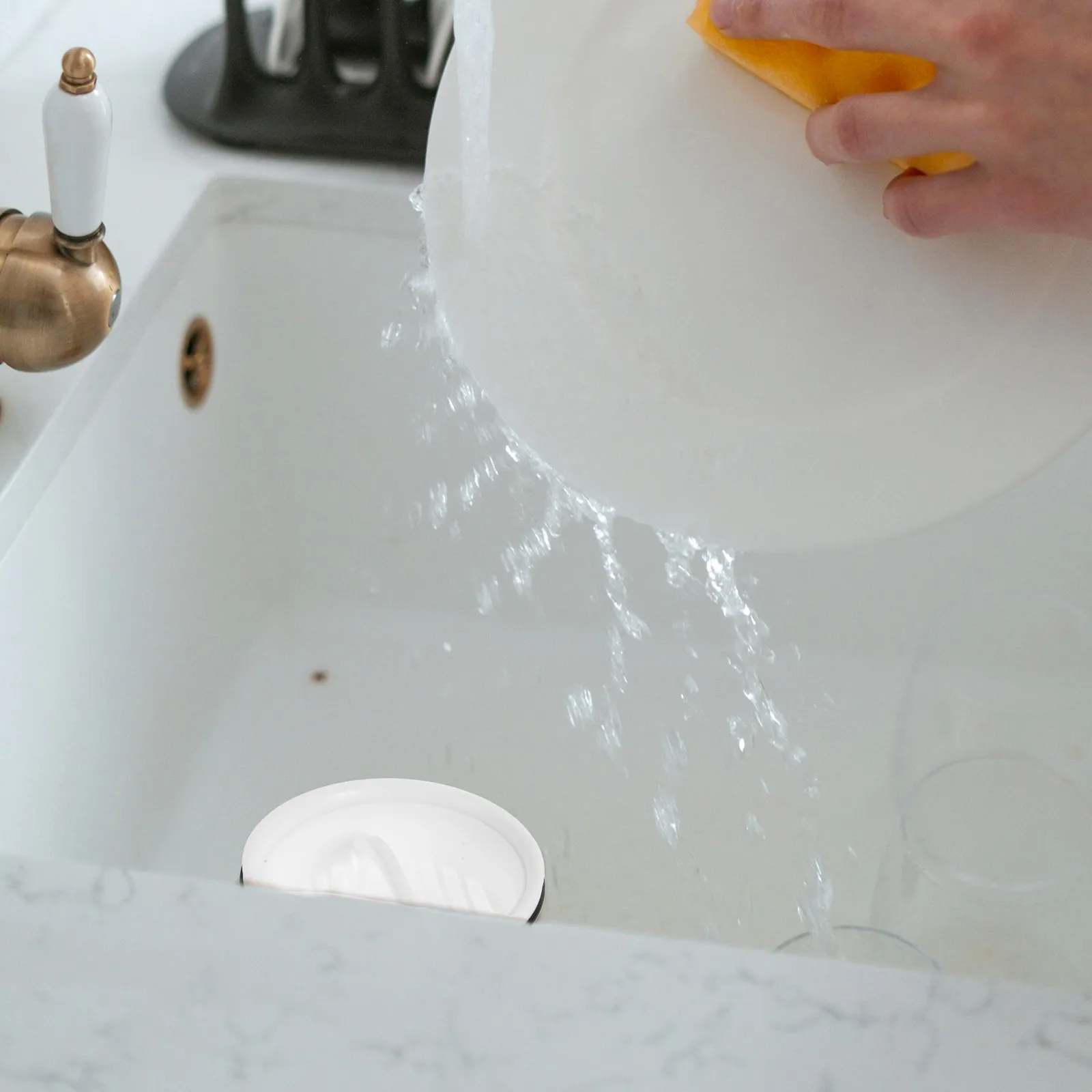 

Комплект из 1 шт. Легко устанавливаемый фильтр-сетка из АБС-пластика для кухонной раковины, уловитель волос и пищевых отходов, заглушка для слива раковины