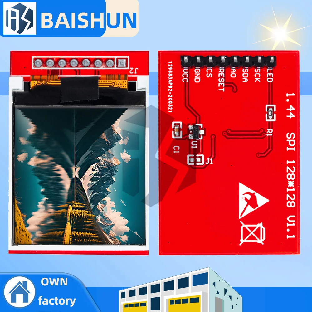 ‌ Module d'affichage LCD TFT 1,44 pouces 128 x 128 (interface 3,3 V, SPI) – Écran couleur haute résolution pour Arduino Mega2560, STM32, 8051