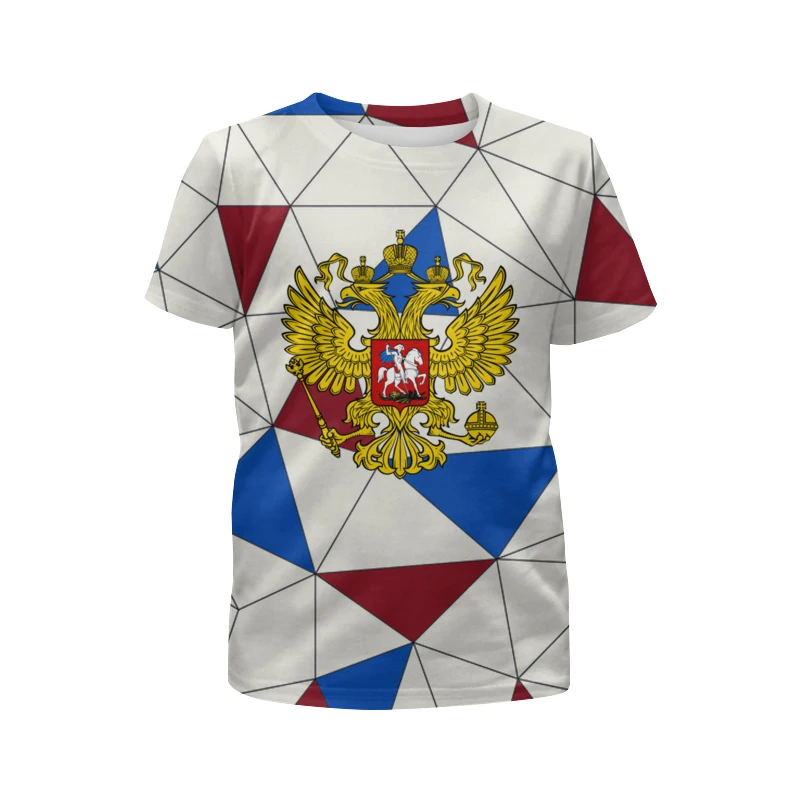 Russian Flag Summer Printing Fashion New Men\'s And Women\'s Street Culture Casual Slim Retro Round Neck Short Sleeve T-shirt Tops