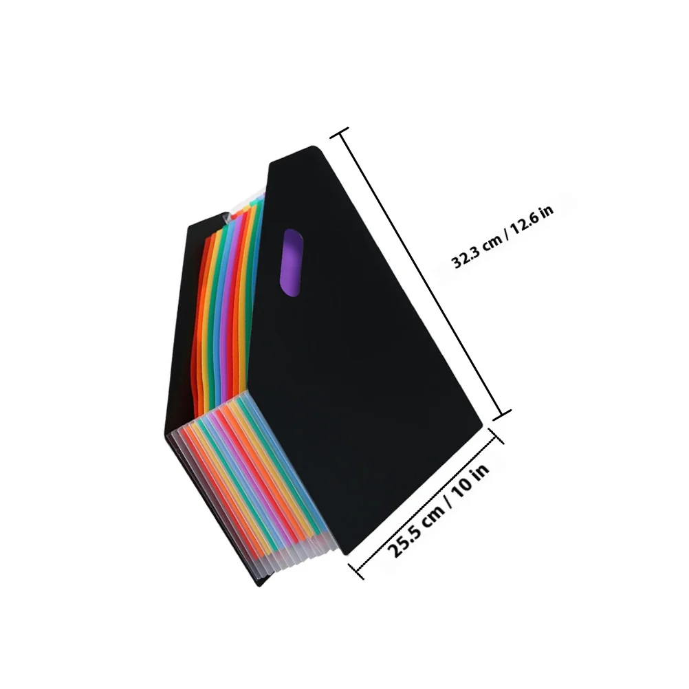 Cartella di file per fisarmonica da 2 pezzi Materiale PP Organizzatore di documenti espandibile Portadocumenti da tavolo portatile di grande capacità Uso in ufficio