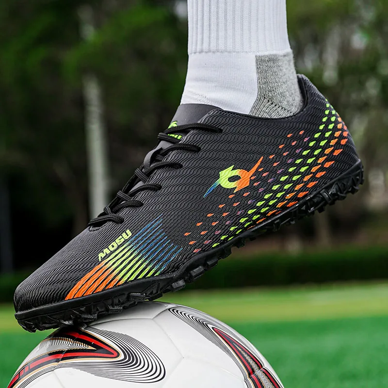 Unisex-Cleats Soccer Shoes High-top Spikes Football Shoes for Young Professional Training Turf Indoor Ankle Boots