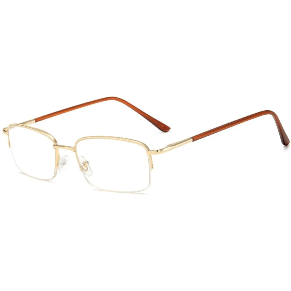 

Spectacle Lens Power +50 To +400 Presbyopia Glasses Lightweight Square Farsightedness Reading Glasses Half-frame Gold