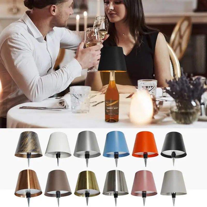 LED Wine Bottle Lamp Head Table Lamp Removable and Removable Portable Charging Decoration for Bar Cafe Atmosphere Night Light