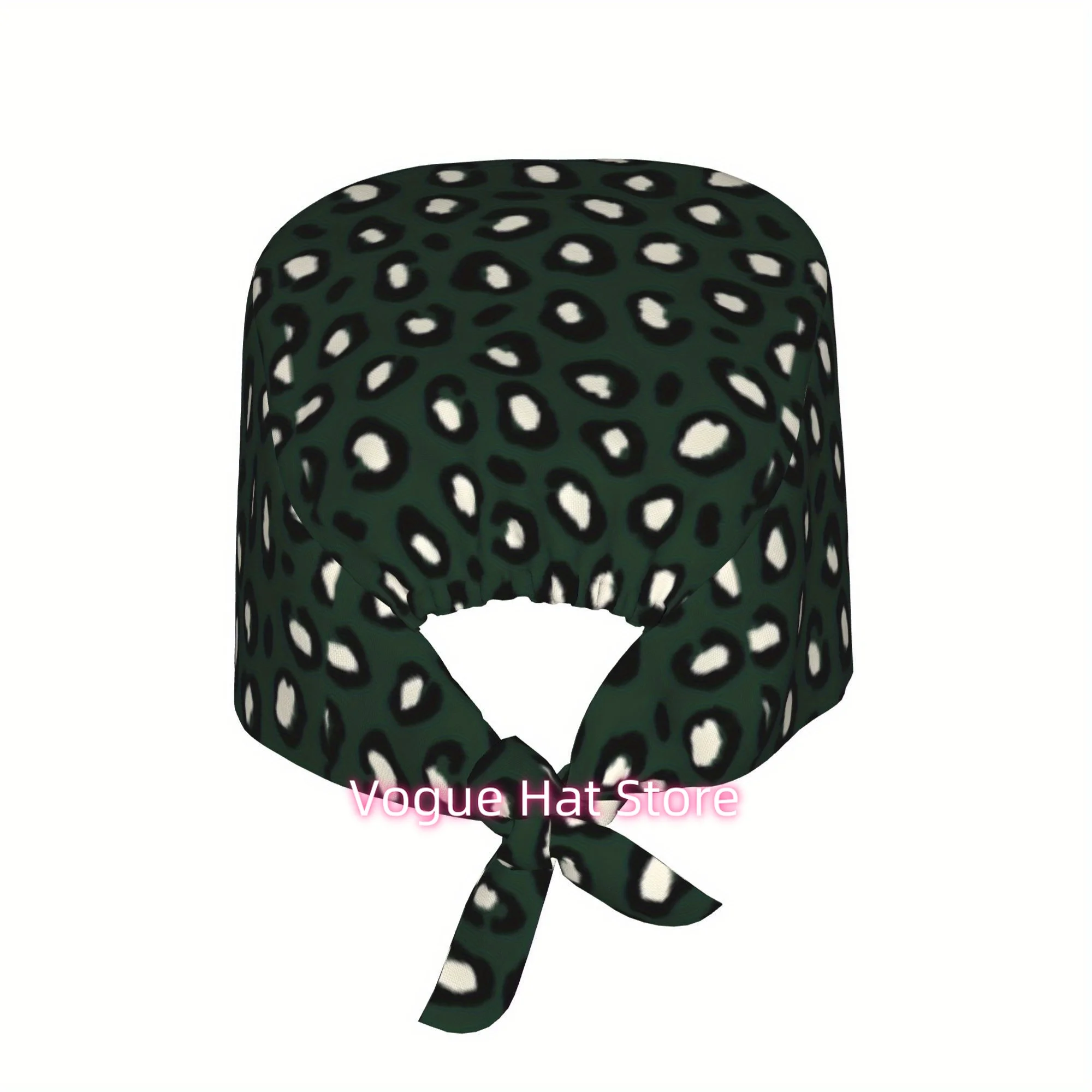1pc of Unisex Stylish Work Cap with Leopard Print - a Lightweight Adjustable Skull Cap with a Tie-Back Design, Suitable for Nurs