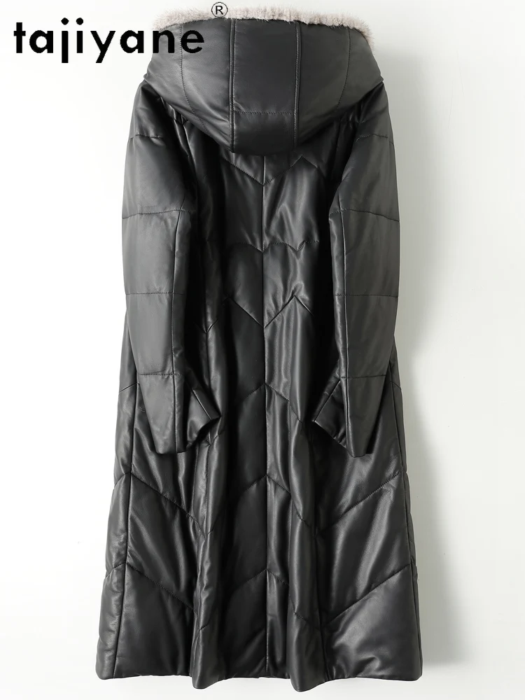 TAJIYANE Piumino in pelle di pecora 100% Donna Collo in pelliccia di visone Piumino d'oca bianca Giubbotti in vera pelle Abbigliamento donna 2025 상??.킹