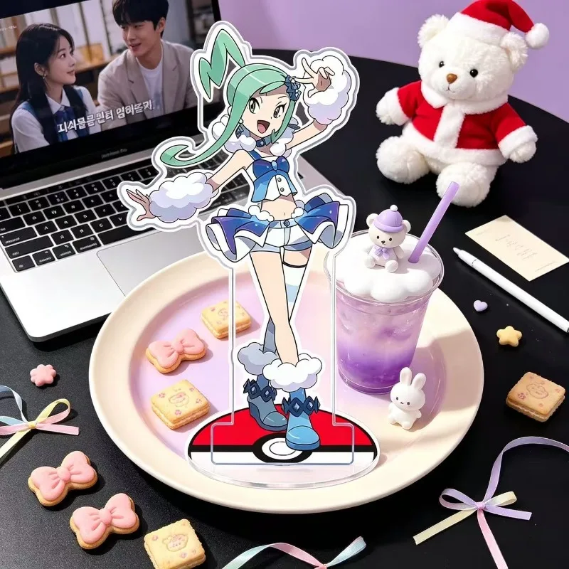 Standing Sign for  pokemon Elesa Skyla Candice Lusamine Cynthia Acrylic Desktop Stand Decorating Self Made Collection Toy Fans