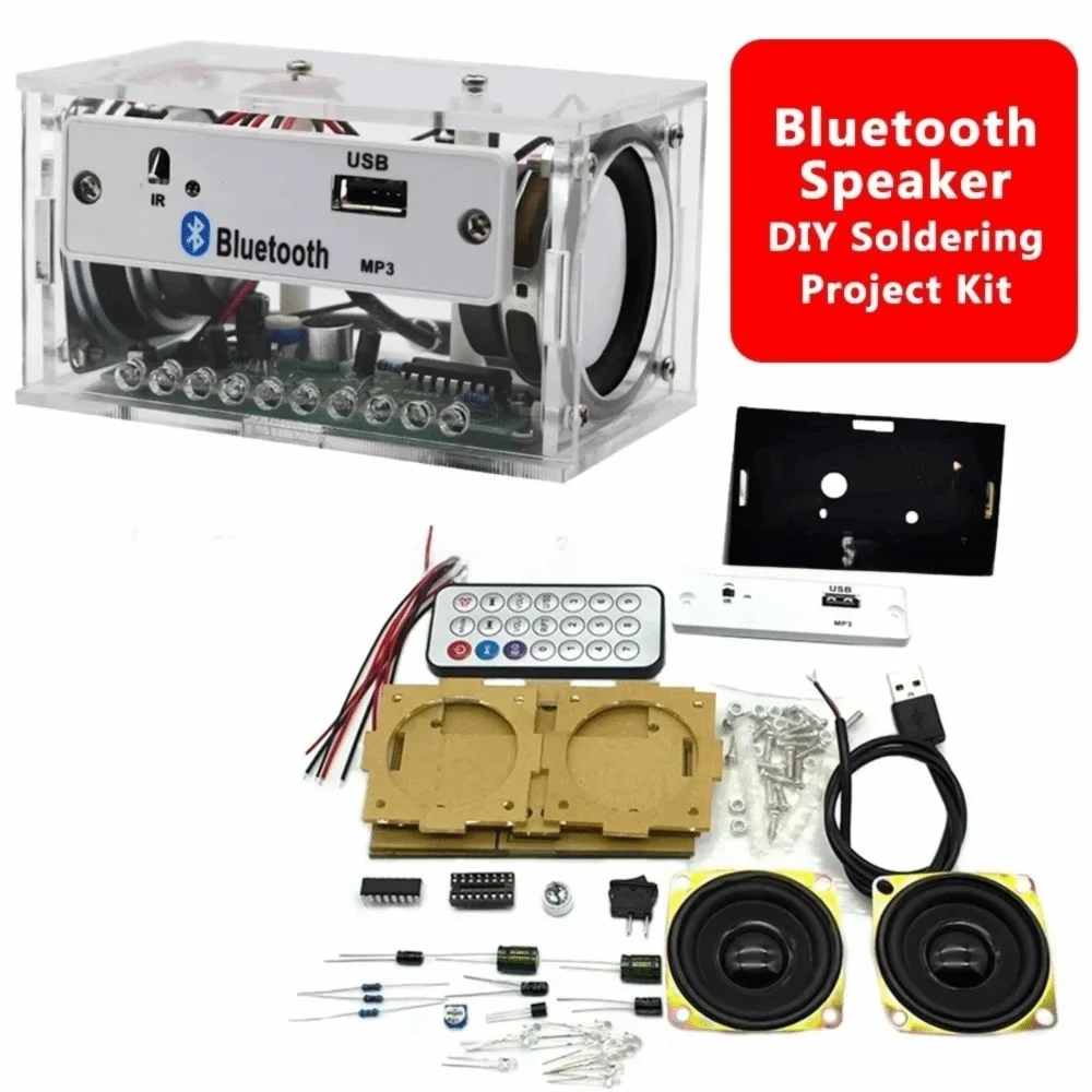 Dual-Channel-Bluetooth-Lautsprecher-Kit, multifunktionales Musikspektrum-DIY-Lautsprecher-Kit, Lötübungs-MP3-Verstärker – Detail 2
