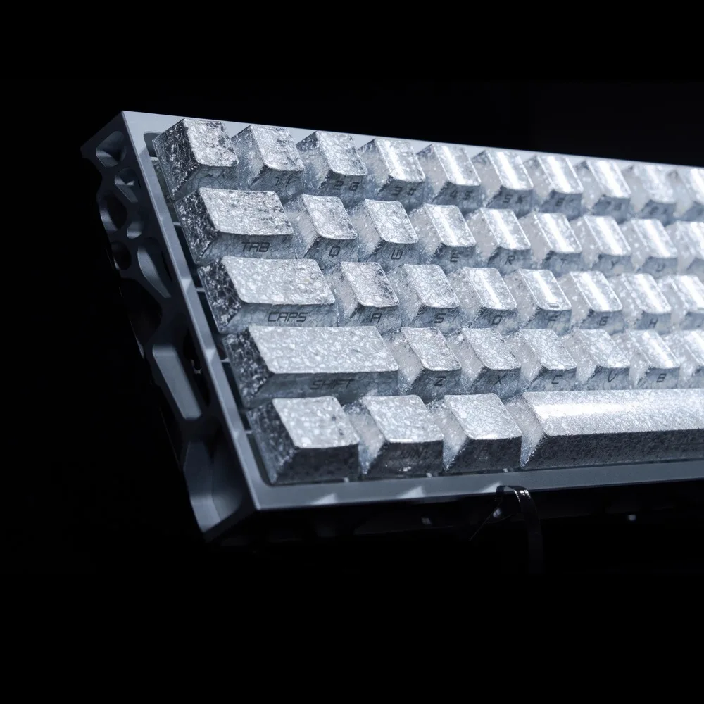 Ice Crystal Titanium Theme Keycap Set 112Keys Custom Keyboard Cap PBT Cherry Profile Keycaps for Mechanical Keyboard Accessories