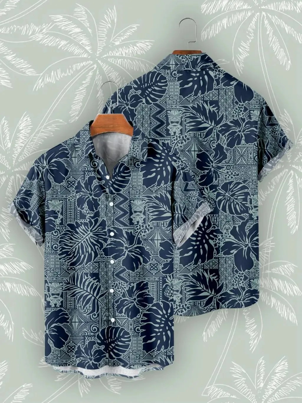 Beach Hawaiian Shirt Men Summer Tiki Bar Tops Short Sleeve Fashion Oversized Shirts for Men 2024 High Quality Men Clothing