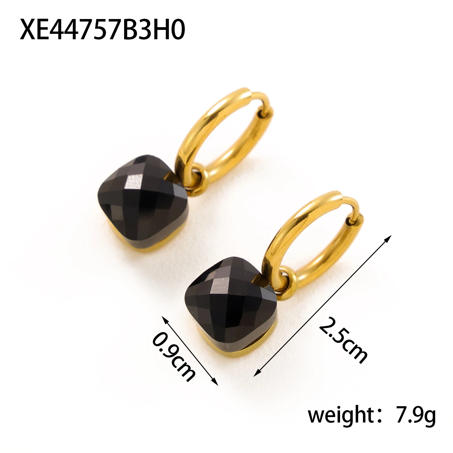 New Stainless Steel Geometric Square Hoop Earrings Sparkling Cubic Zirconia Crystal Earrings Jewelry For Women