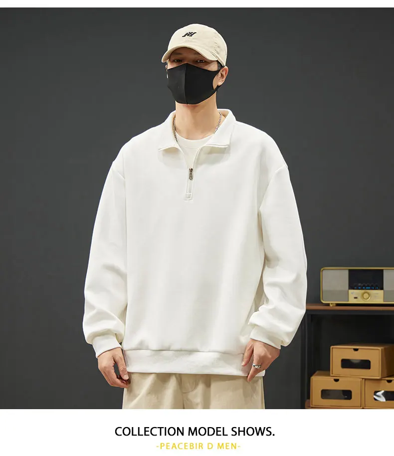 2026 Spring New Men's Large Size Sweatshirt Half Zip Designer Pullover Male Turtleneck Long Sleeve Big Plus 8XL Loose Sport Top