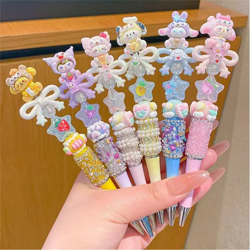 

Гелевая ручка с бриллиантами в стиле аниме Sanrio Hello Kitty Melody Kuromi Cinnamoroll, студенческие канцелярские принадлежности, шариковая ручка, обучающие принадлежности, подарки