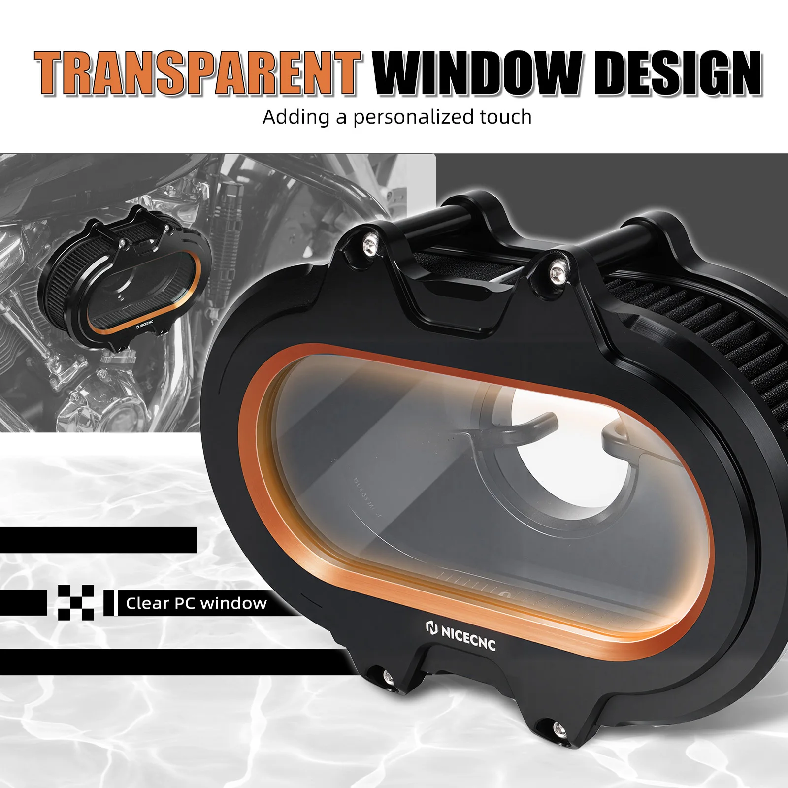 For Harley Street Glide FLHX/Special Road Glide/Road King Special Clear Air Cleaner Kit For Tri Glide Ultra FLHTCUTG Ultra Limit