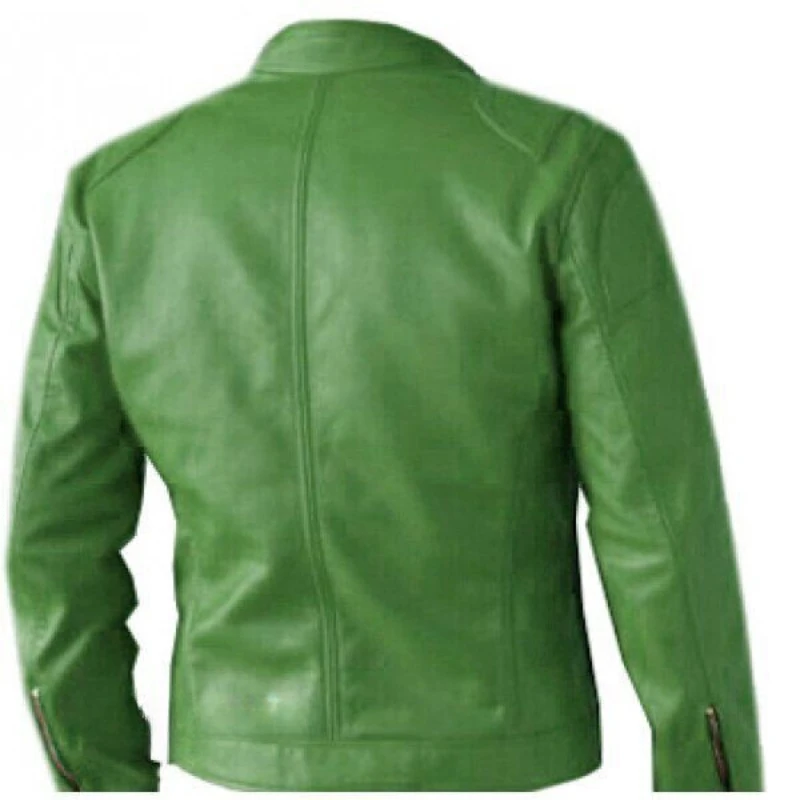 Bike Rider Leather Jacket Men's Genuine Lambskin 100% Front Zip Elegant Outwear