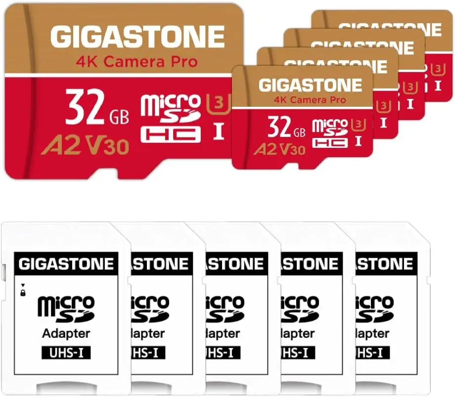 

Карта памяти Micro SD 32 ГБ, 5 штук в упаковке, для камер 4K, совместима с GoPro, Wyze, камерами видеонаблюдения, дронами, видеорегистраторами
