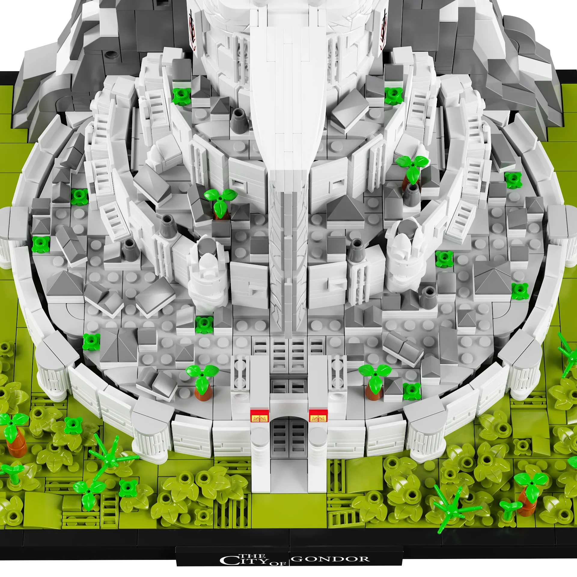 2211 pçs os anéis minas cidade branca tirith vista de rua arquitetura modelo bloco de construção clássico filme cena quebra-cabeça brinquedos presentes
